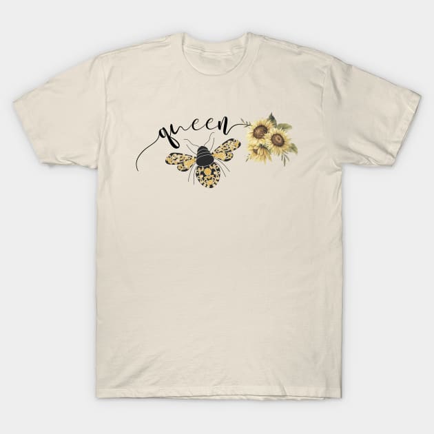 Elegant Queen Bee Lace Sunflowers T-Shirt by Holisticfox